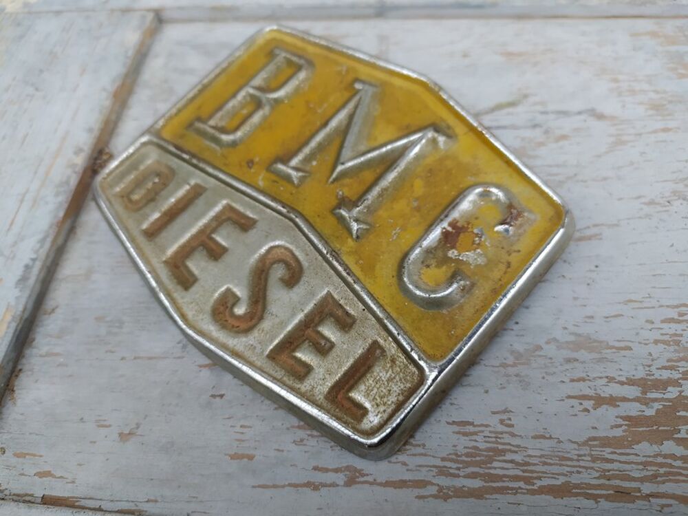 Ancienne Plaque Radiateur Camion BMC Diesel Truck 