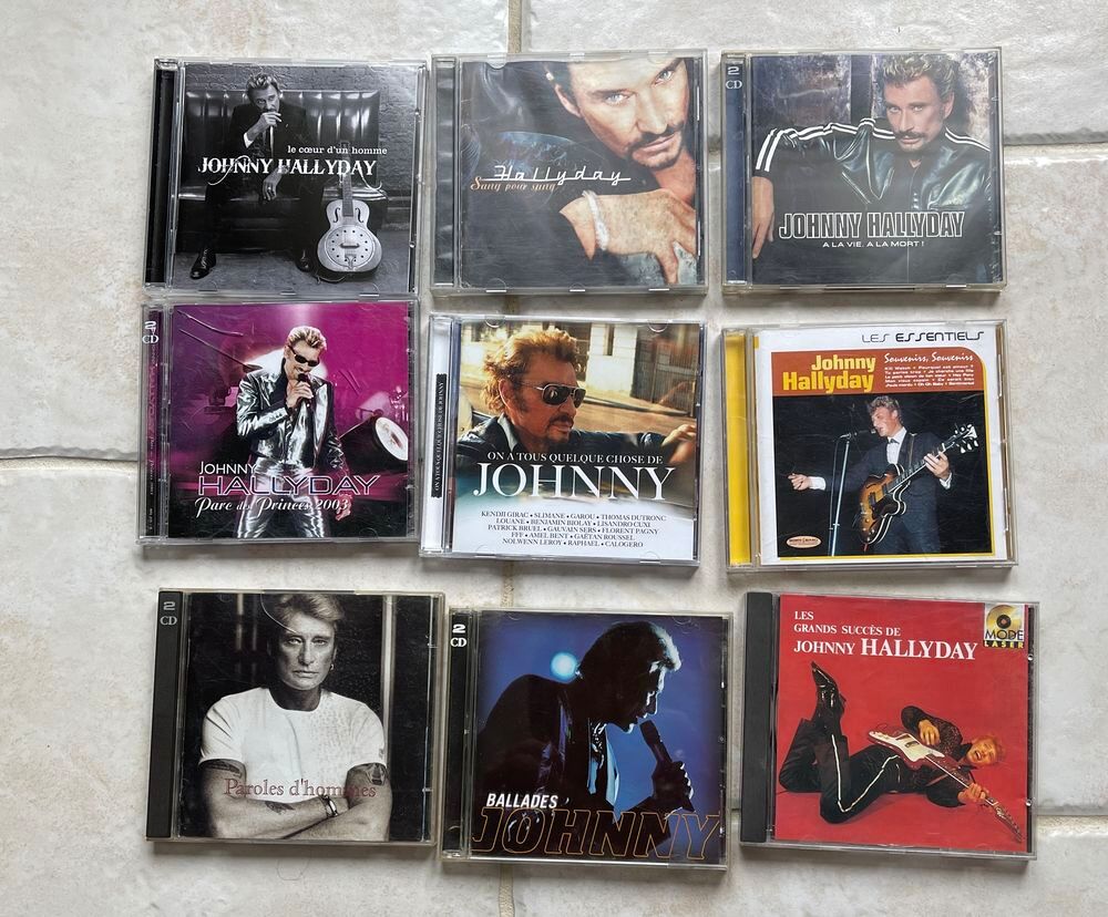 CD " Johnny HALLYDAY " LOT de CD &amp; ALBUM CD et vinyles