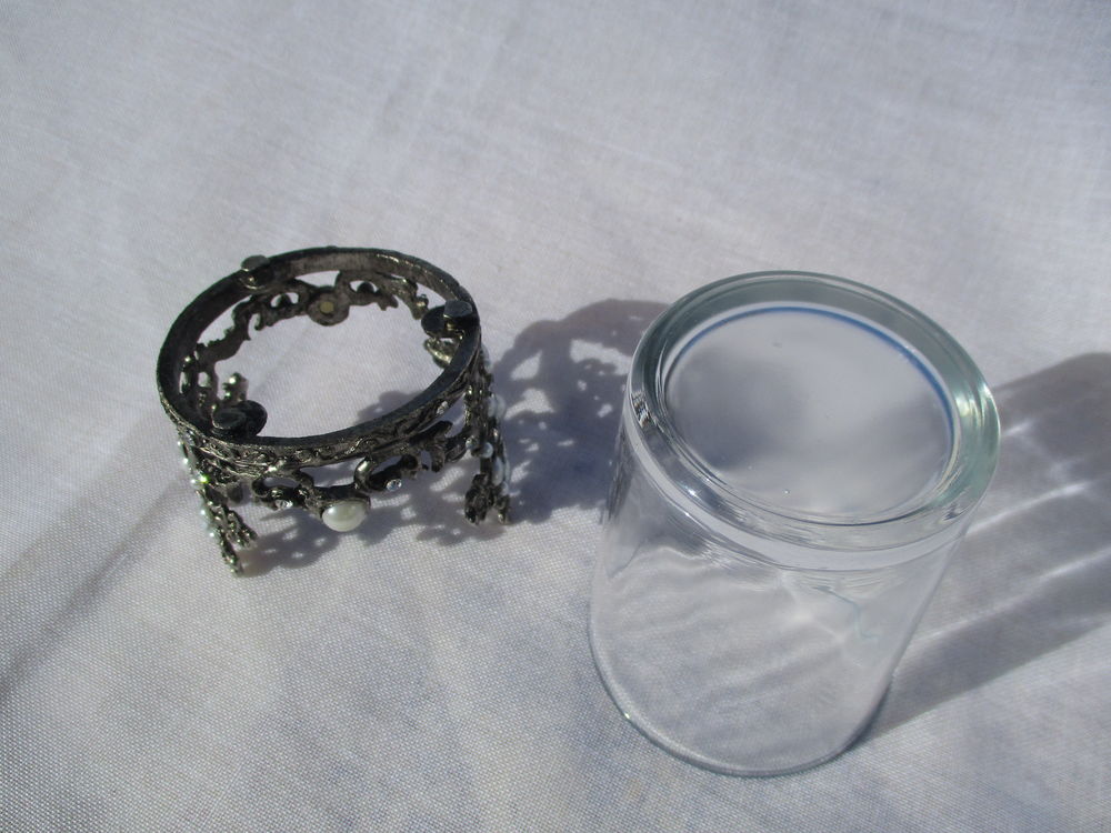 Photophore en Verre et M&eacute;tal avec sa bougie - Neuf Décoration