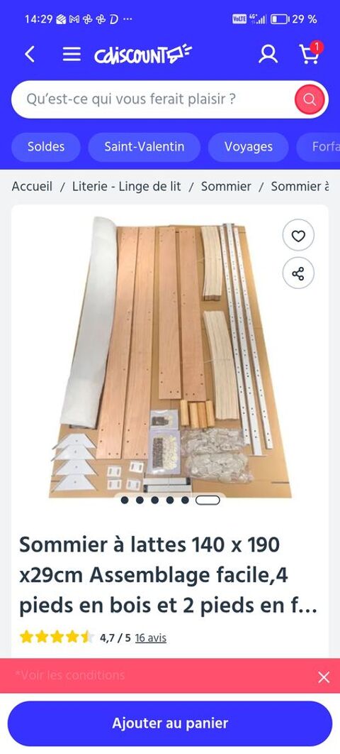 Sommier 2 personnes 70 Vitry-sur-Seine (94)