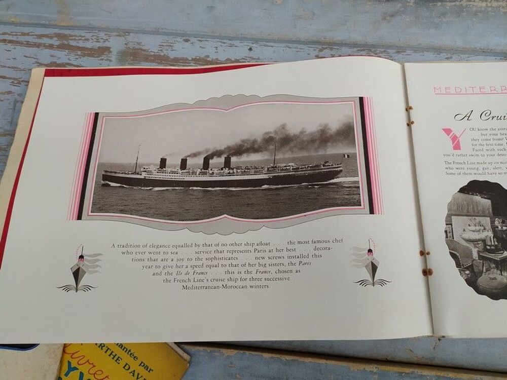 Plaquette Mediterranean Moroccan Cruises Paquebot CGT 1930 