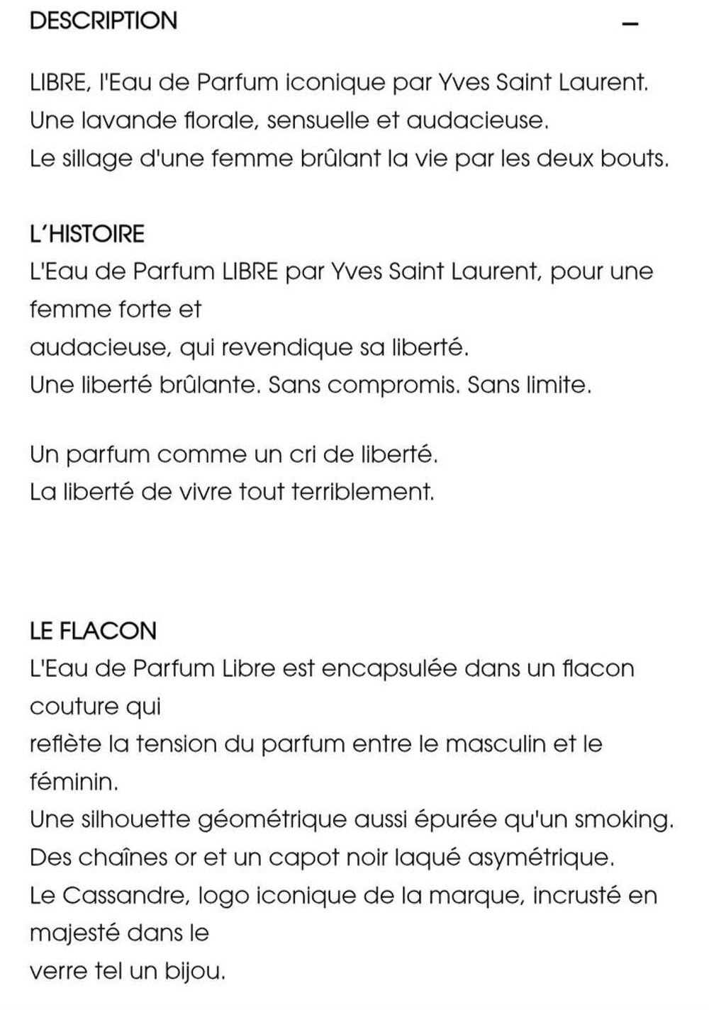 Lot Eau de parfum Libre Yves Saint Laurent 50 ml, pochette et lait pour le corps 50 ml Bijoux et montres