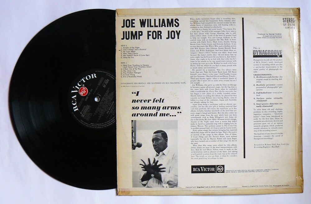LP Joe WILLIAMS : Jump for joy - RCA Victor SF-7578 - U.K. CD et vinyles
