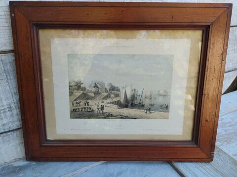 Lithographie XIXème Royan Vue du Port Ch. Mercereau 49 Loches (37)