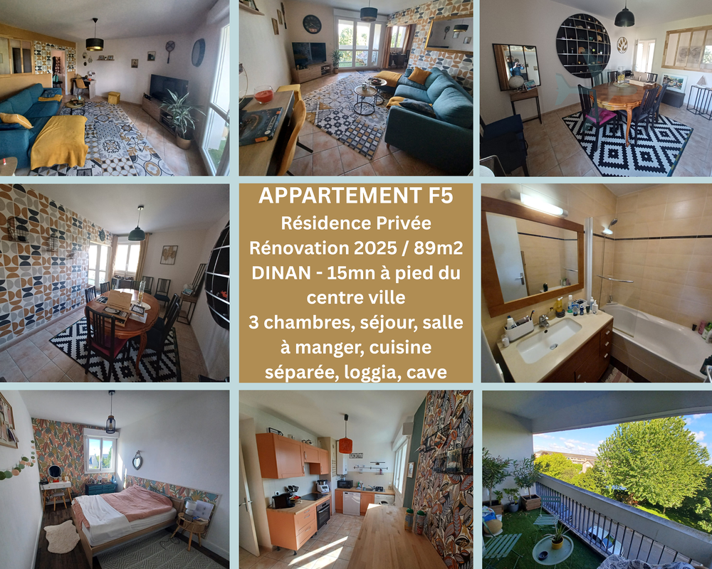 Vente Appartement F5 RÉNOVÉ - DINAN - 3 CHAMBRES - 89m2 Dinan