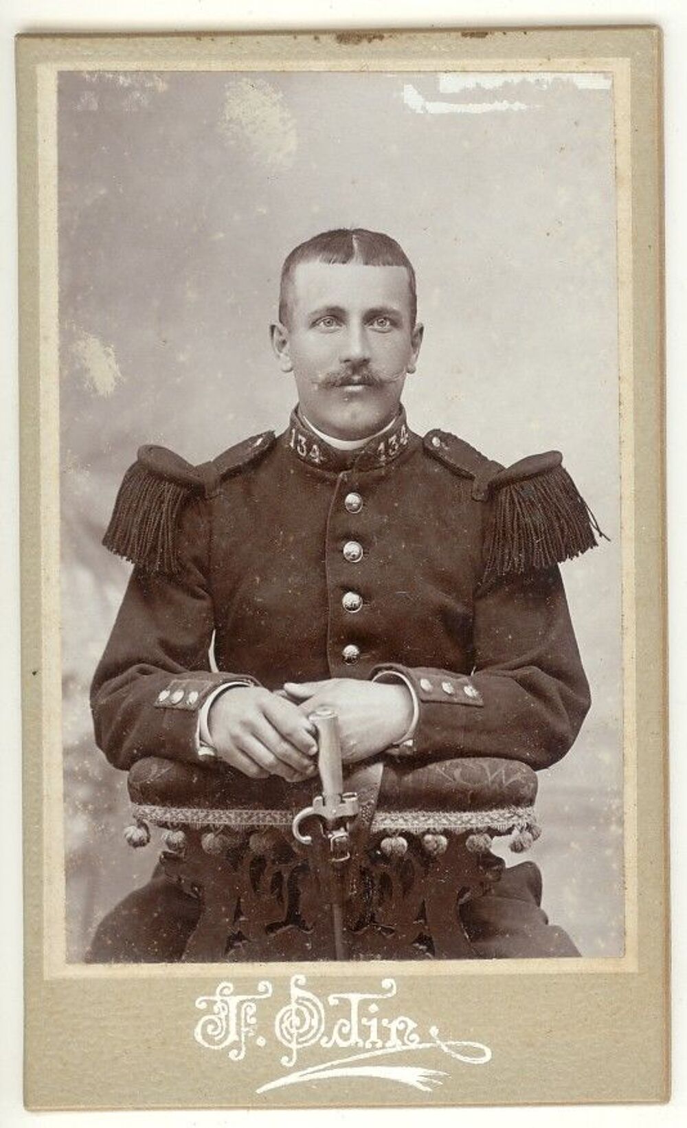 Cdv Militaire 134&egrave;me R&eacute;giment Photo J.Odin &agrave; Macon 