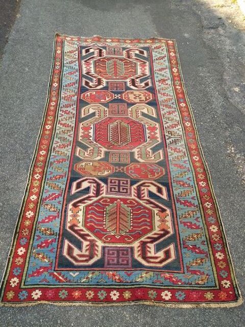 Ancien Tapis Caucasien Lenkoran Fait Main Caucase 500 Loches (37)