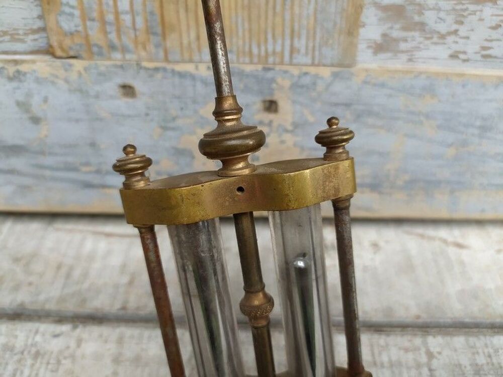 Ancien Balancier de Pendule Horloge Ponchon pour Mouvement 