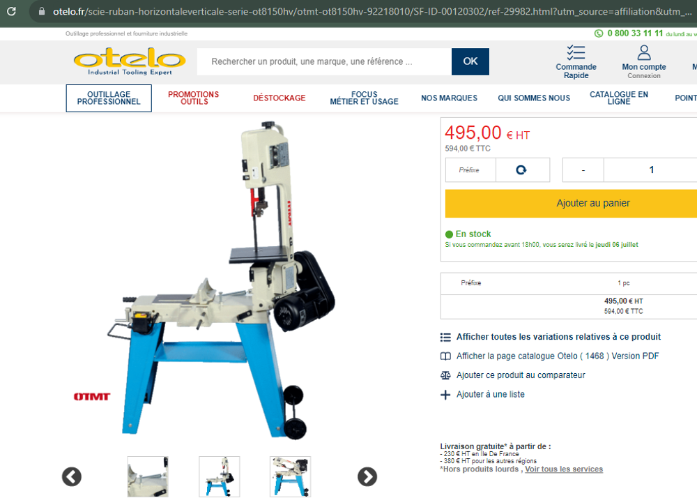 Scie a ruban OTMT Bricolage