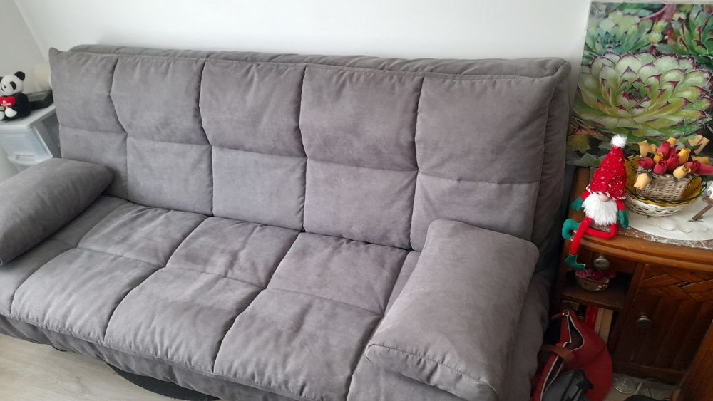 Canap&eacute; convertible gris sourie Meubles