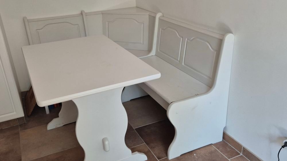 Table &agrave; manger coin angle repas avec banc bois Meubles