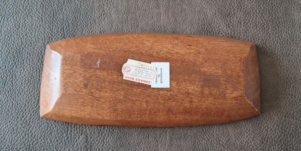 plateau ramasse monnaie vintage pier import en bois et nacre Dcoration