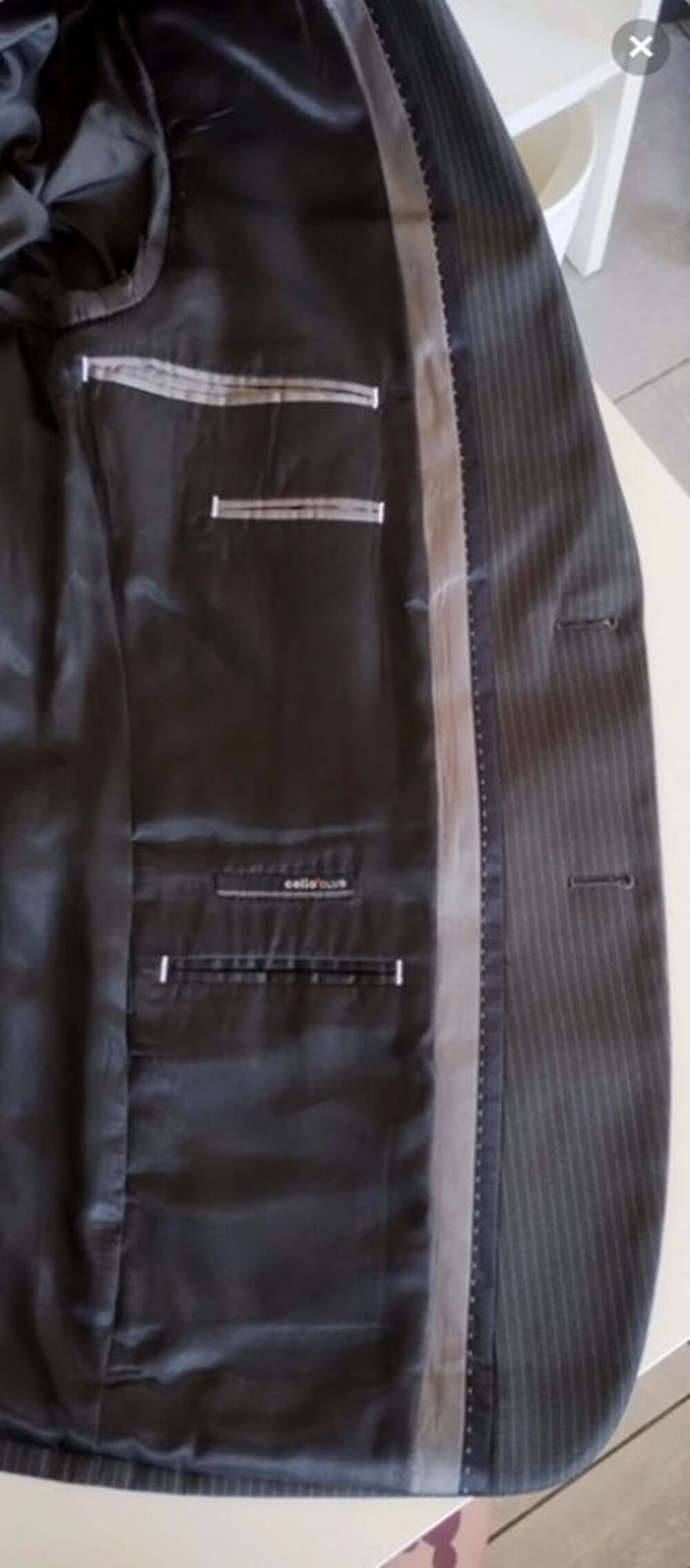 Veste de Costume Grise &agrave; Fines Rayures "Celio" - Taille 50 Vêtements