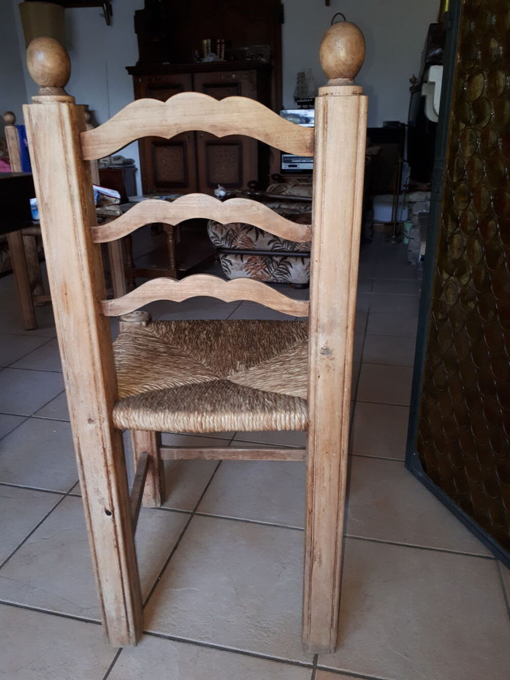 Chaises bois et paille Meubles