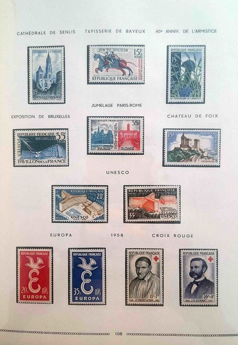 S&eacute;rie de timbres de collection de France G12 