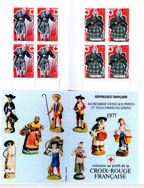 CARNET 8 TIMBRES 1977 CROIX ROUGE 3 ragny (95)