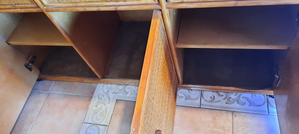 MEUBLE BAS 3 PORTE - ROTIN et BAMBOU Meubles