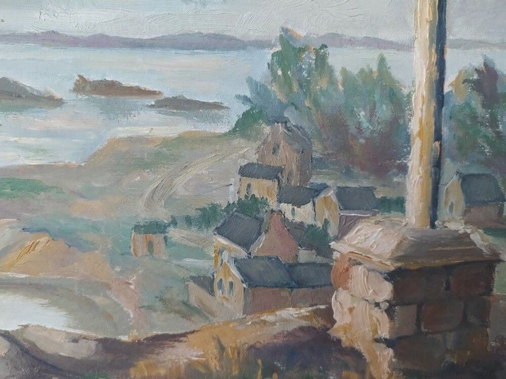 Tableau Bretagne Loguivy Brehat Sign&eacute; Mik Mestat 1960 