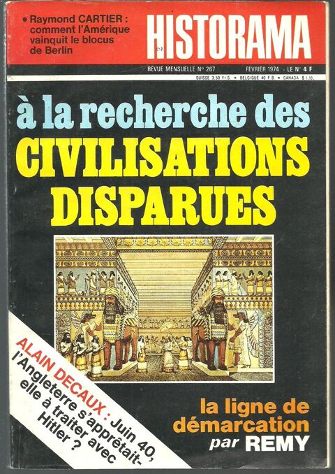 HISTORAMA n° 267 Février 1974 Civilisations disparues 2 Montauban (82)