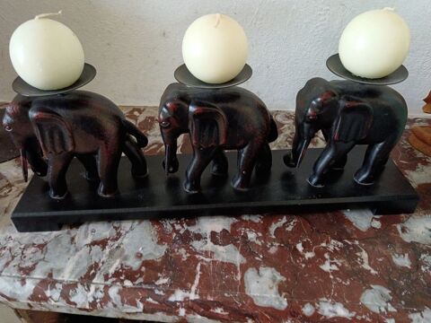 Photophore bougeoir elephant complet avec bougies 20 Escalles (62)