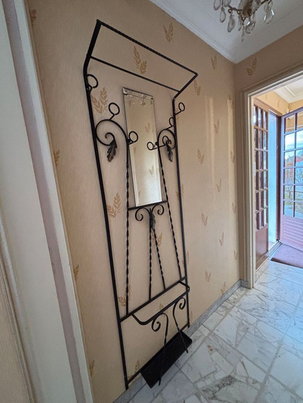 Porte-manteau mural en fer forg&eacute; de style vintage Meubles