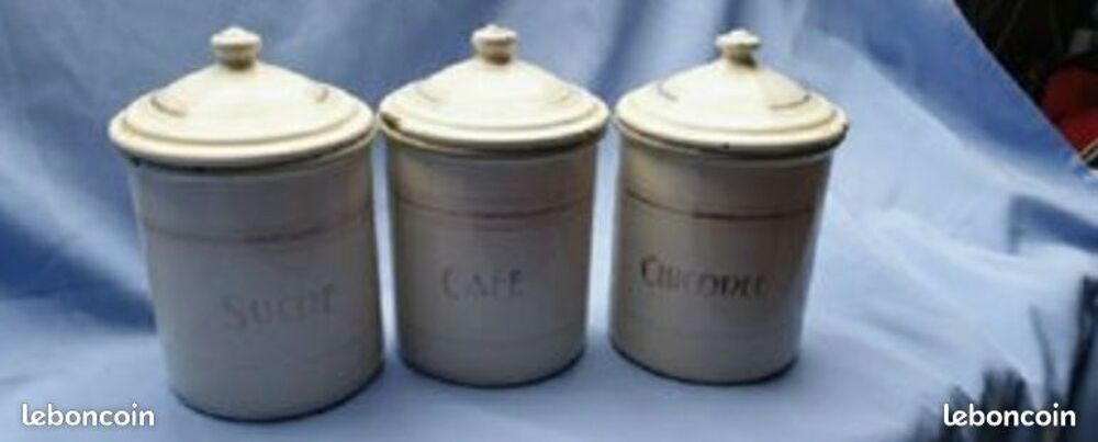 3 pots deco cuisine vintage tr&egrave;s tr&egrave;s vieux 