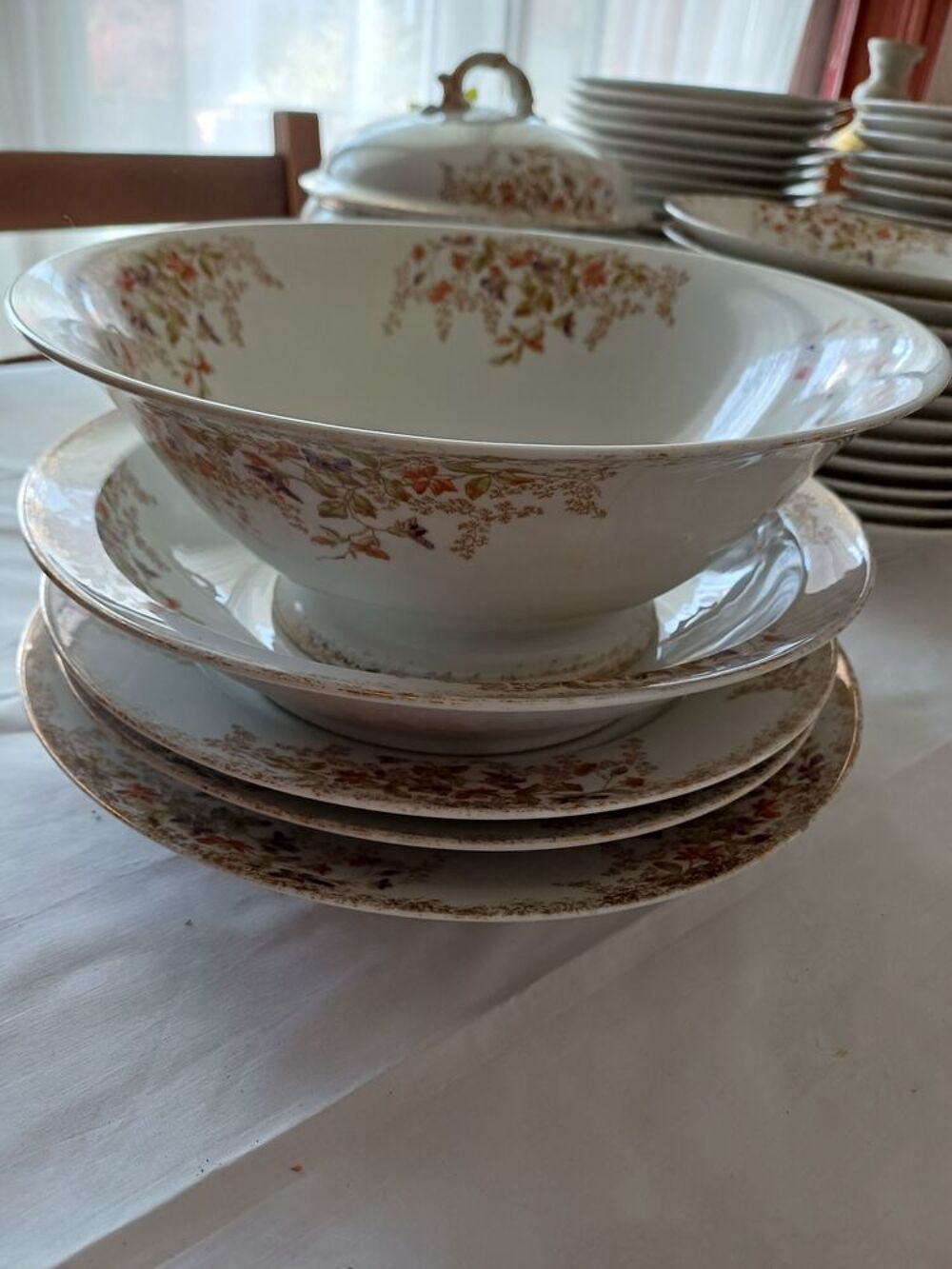 service vaisselle porcelaine ancienne fin XIX eme Cuisine