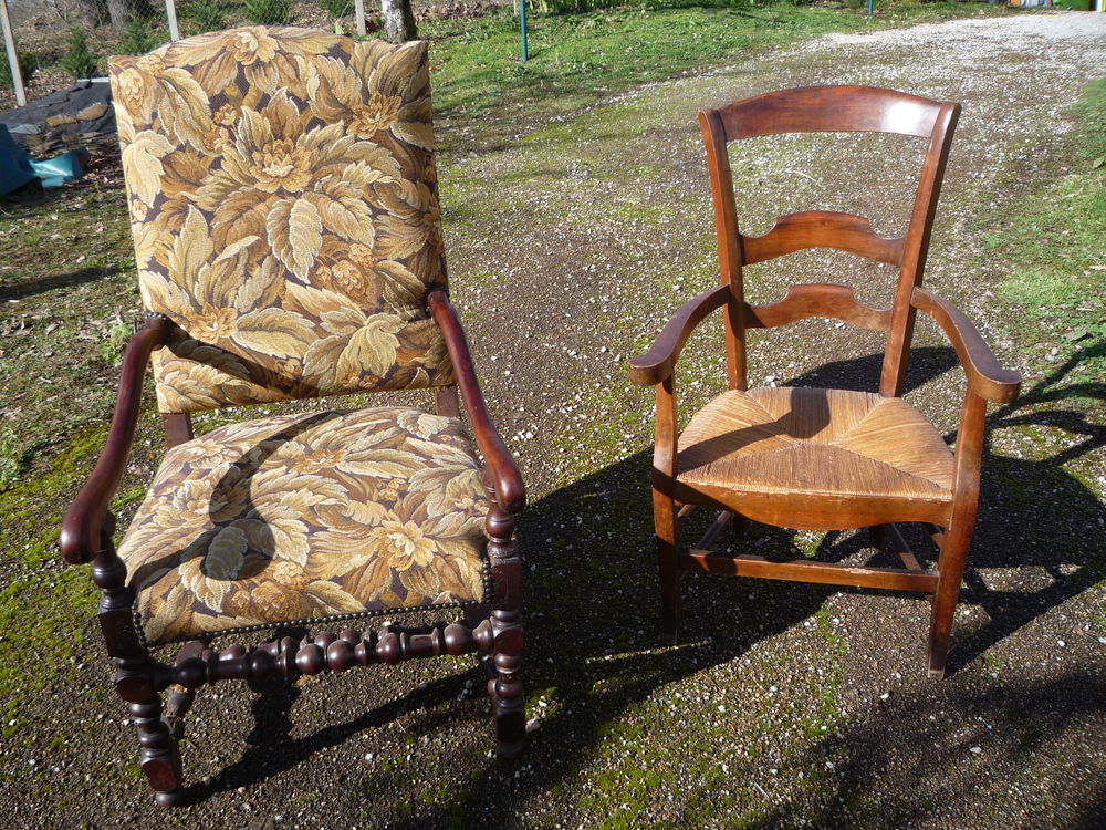 Fauteuil paill&eacute; ancien/Louis XIII/XIV Meubles