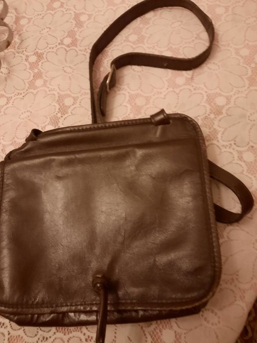 Sac brun cuir bandouli&egrave;re Maroquinerie