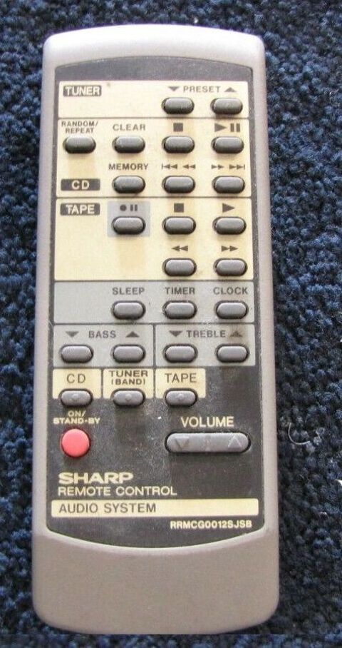 Tlcommande Sharp RRMCG0012S-JSB 20 Beauchamp (95)
