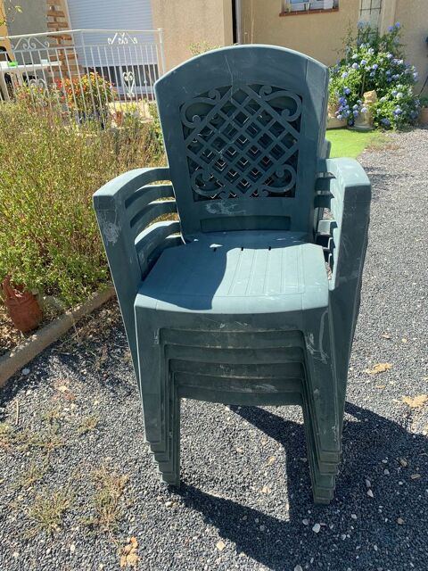  6 chaises en grosiflex  couleur vertes 15 Montpellier (34)