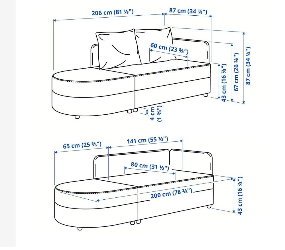 Canap&eacute; convertible IKEA 2 places-Gris fonc&eacute;- Tr&egrave;s bon &eacute;tat Meubles