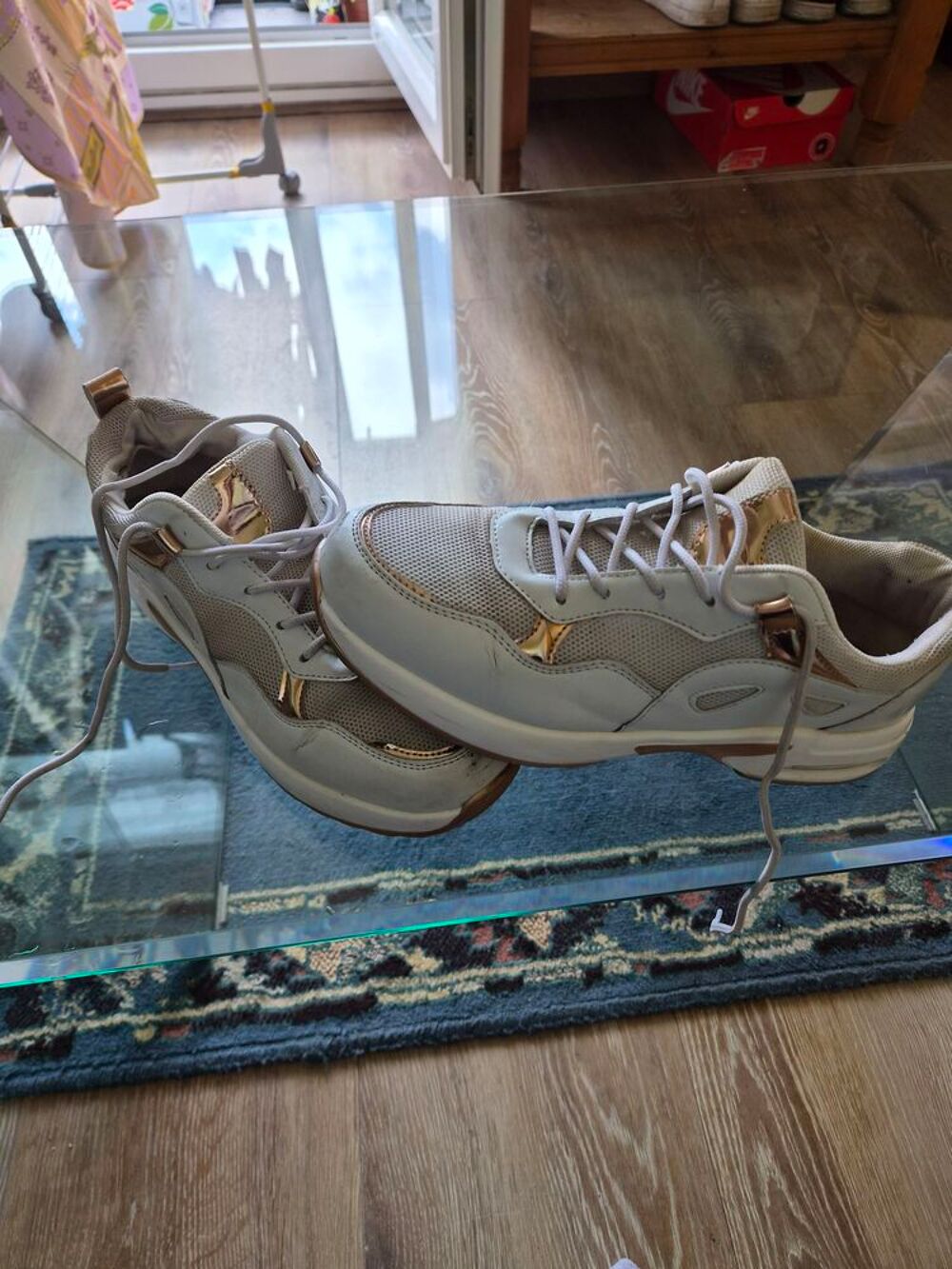 Baskets lacets 41 blanches Chaussures