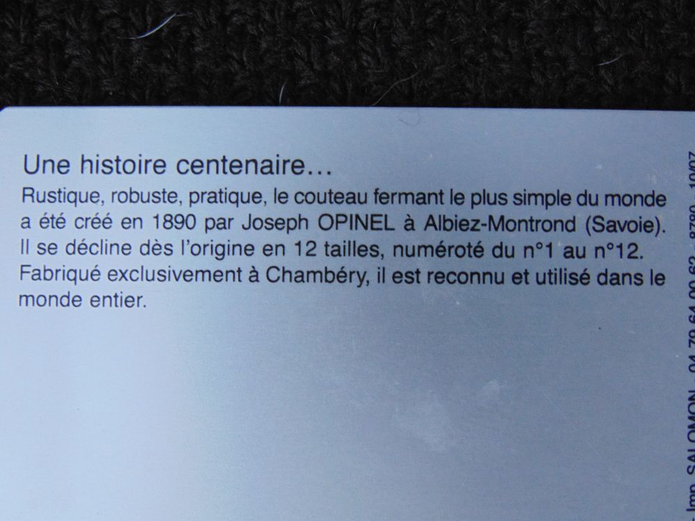 carte postale Opinel 