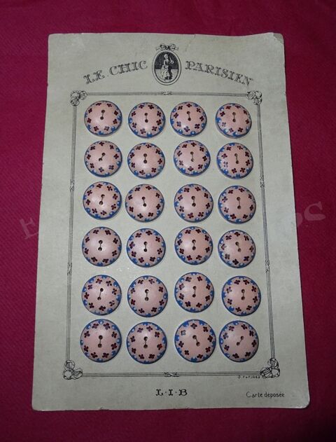 LE CHIC PARISIEN CARTE 24 BOUTONS ROSE 39 Sergines (89)