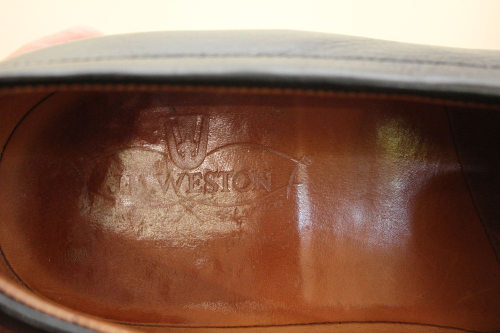 Mocassins 180 cuir noir J.M WESTON T. 7.5 D soit T. 41,5 Chaussures