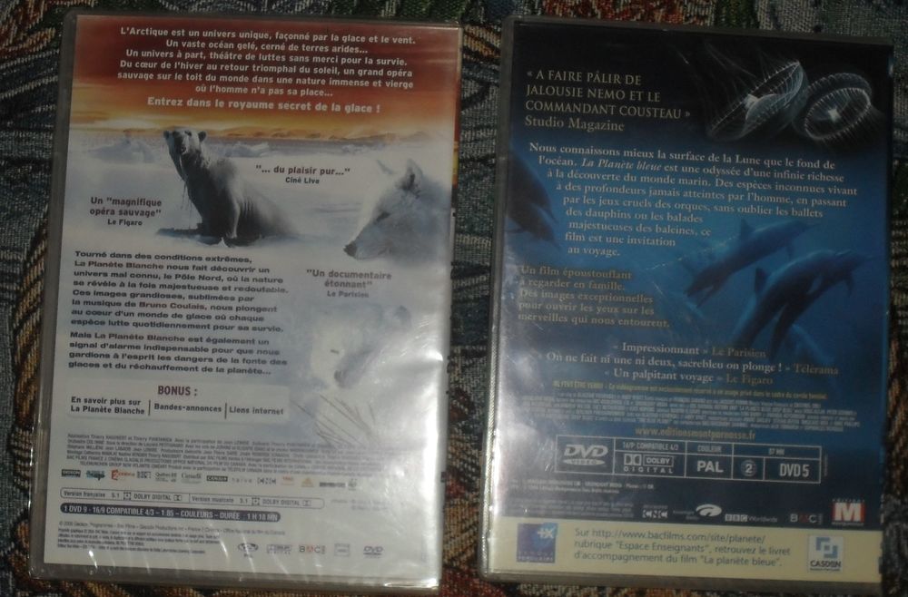 Lot de 2 DVD Plan&egrave;te Bleue et Plan&egrave;te Blanche. DVD et blu-ray