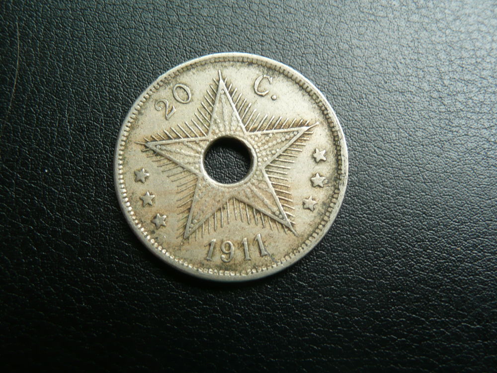 Pi&egrave;ce 20 centimes 1911 Congo Belge 