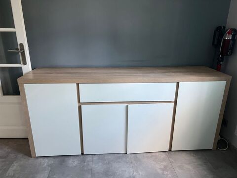 Buffet moderne blanc et htre clair ? bon tat 170 Taverny (95)