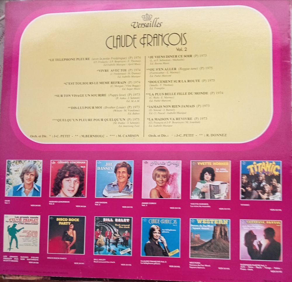 CLAUDE FRANCOIS / 3 X DISQUES VYNIL 33 TOURS CD et vinyles