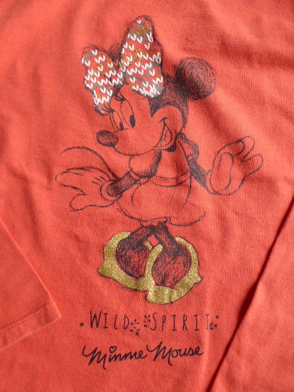 Disney t-shirt Minnie Mouse manches longues orange 8 ans Vtements enfants
