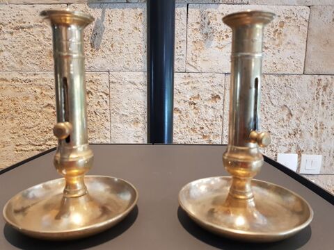 Lot de 2 bougeoirs en laiton 20 Saubrigues (40)