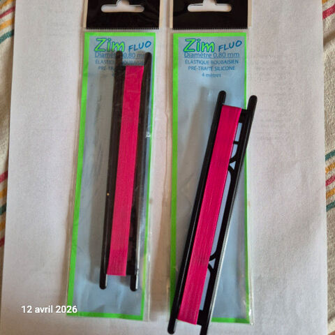 Lot de 2 élastiques roubaisien Zim rose fluo 0.8 mm, 8 m, 1. 5 Saumur (49)