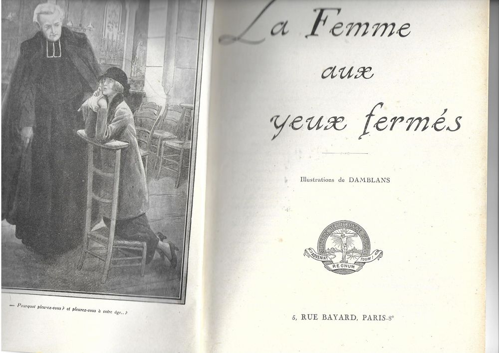 1 livre , La Femme aux yeux ferm&eacute;s , Pierre L'Ermite Livres et BD