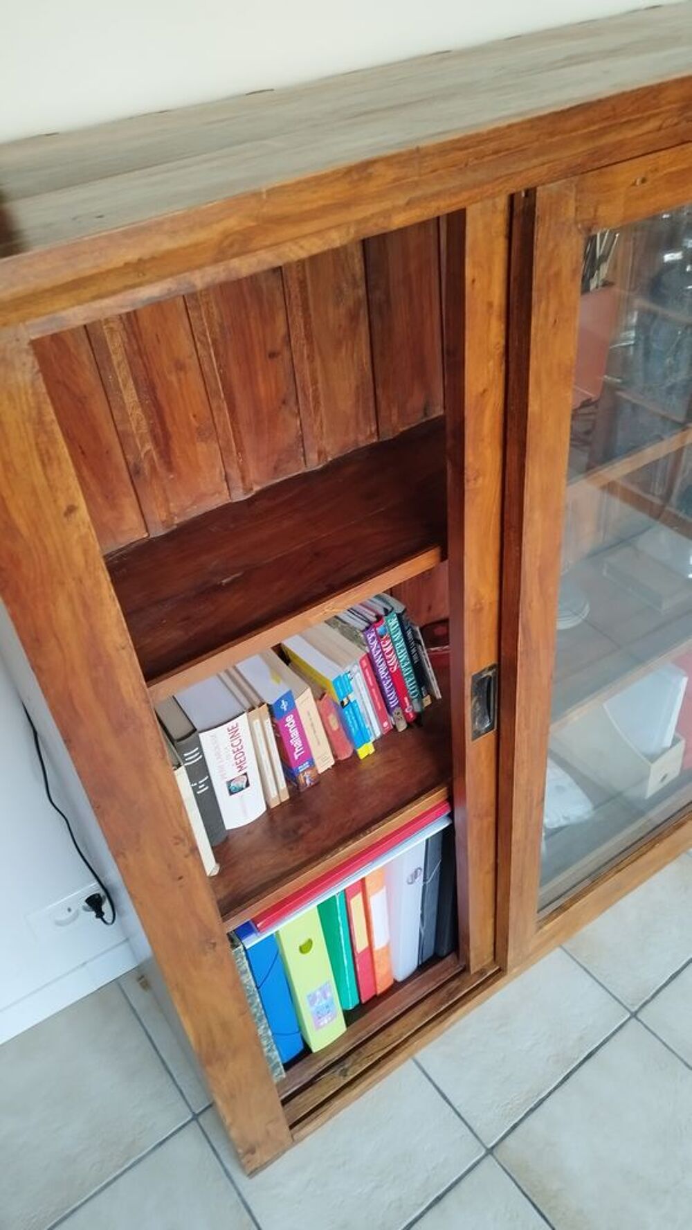 Meuble vitrine teck bois exotique Meubles