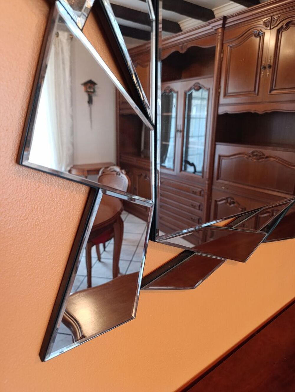 Miroir mural - style moderne avec cadre g&eacute;om&eacute;trique Décoration