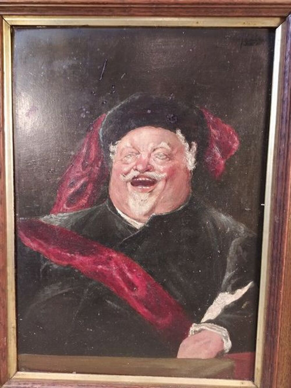 Ancien Tableau Peinture Portrait Homme &Eacute;cole Allemande 