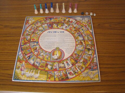 Ancien jeu de l'oie petits chevaux  La Chromo ann�es 1930 40 Gargenville (78)
