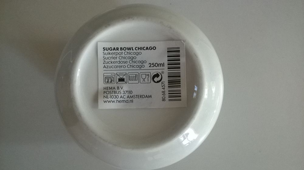 Joli sucrier Marque HEMA 
QUASI NEUF Cuisine