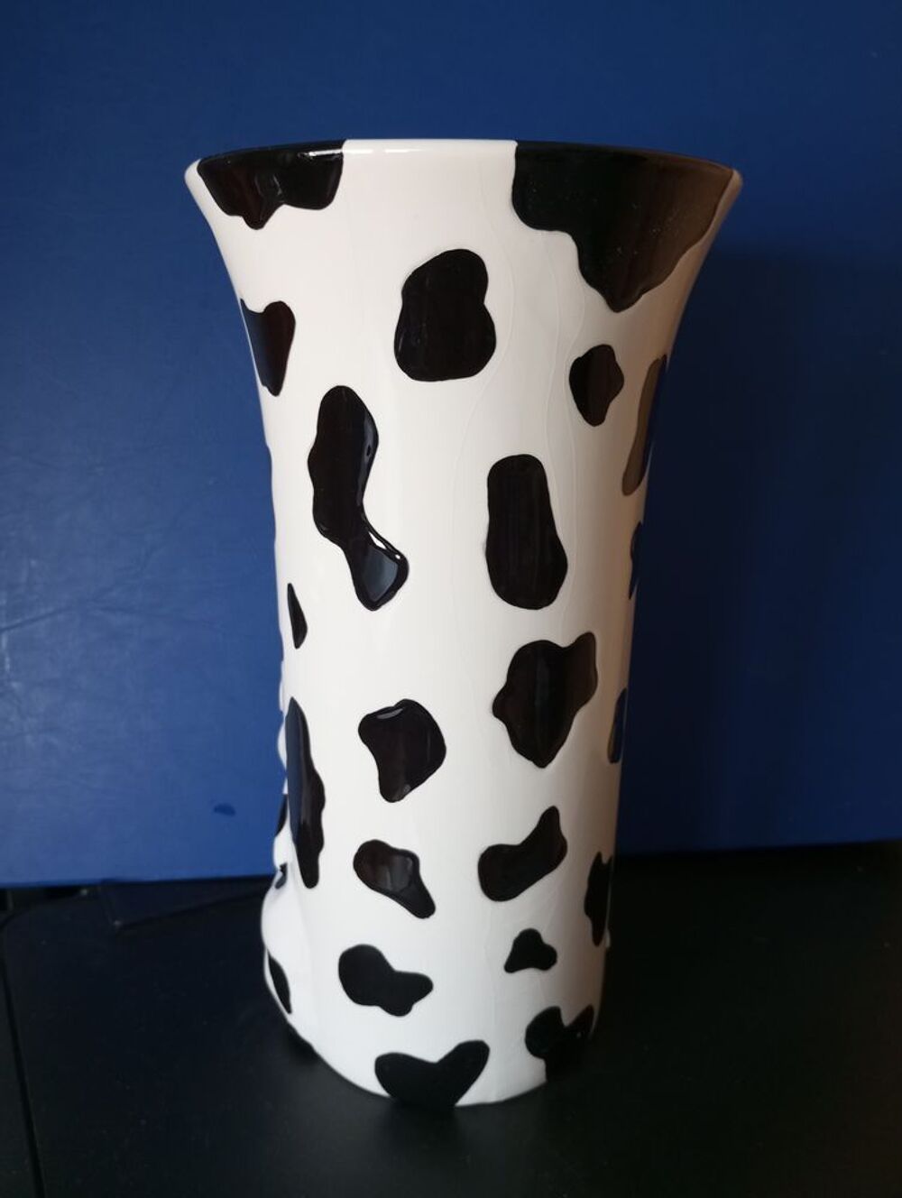 Vase motif vache c&eacute;ramique &eacute;maill&eacute;e Décoration